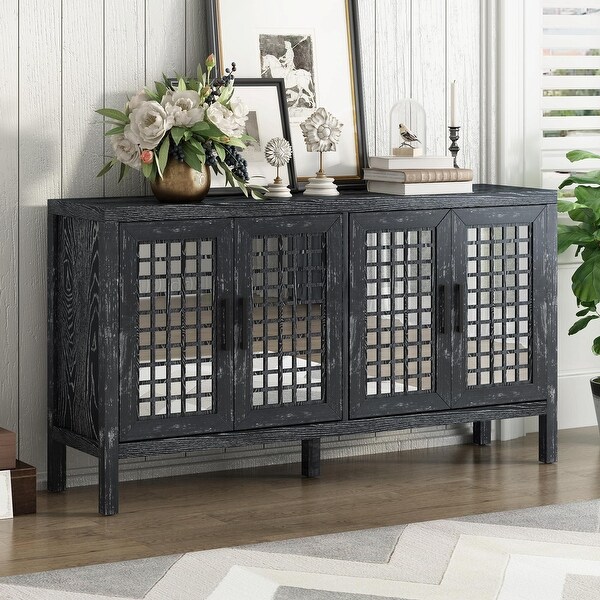 Vintage Mirrored Sideboard with Elegant Design for Dining Room