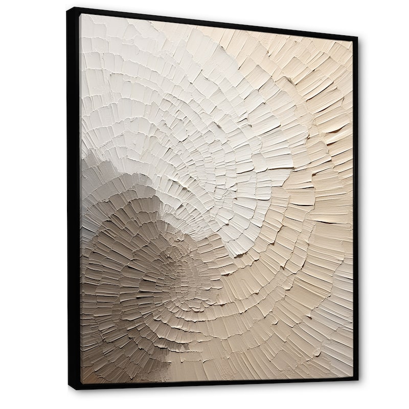 Designart "Graceful Minimalism Beige Muted Art" Ray Framed Wall Art Living Room