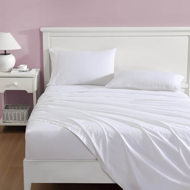 Laura Ashley Scallop Embroidered Percale Cotton Sheet Sets - White - Full