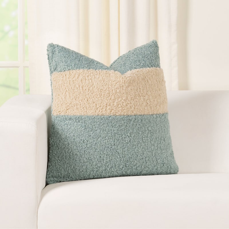 Tiffany Stripe Boucle Textured Throw Pillow - Mineral