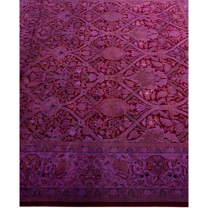 Overdyed One-of-a-Kind Hand-Knotted Area Rug - Purple - 6' 0" x 6' 2"