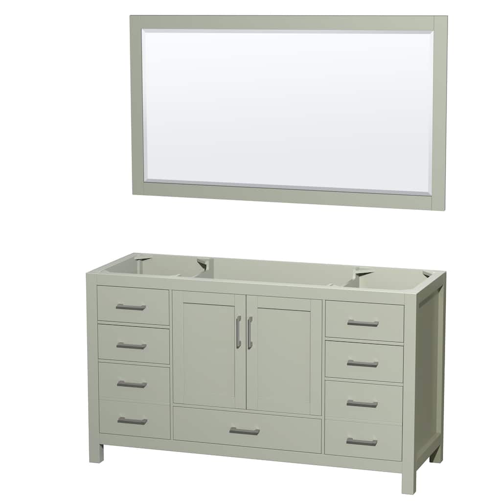 Wyndham Collection Sheffield Single Vanity Cabinet, 58-inch Mirror