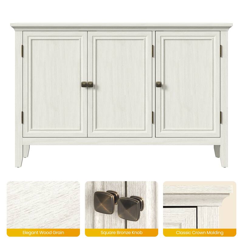 3-Door Buffet Cabinet with Adjustable Shelves