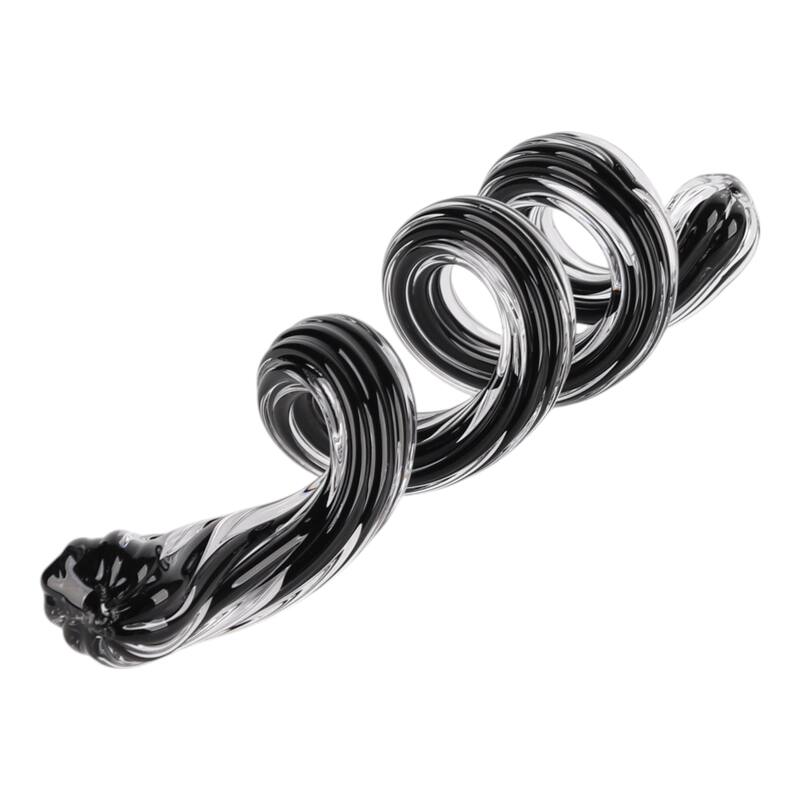 Modern Glass Spiral Sculpture Figurine for Home Decor -19", Black