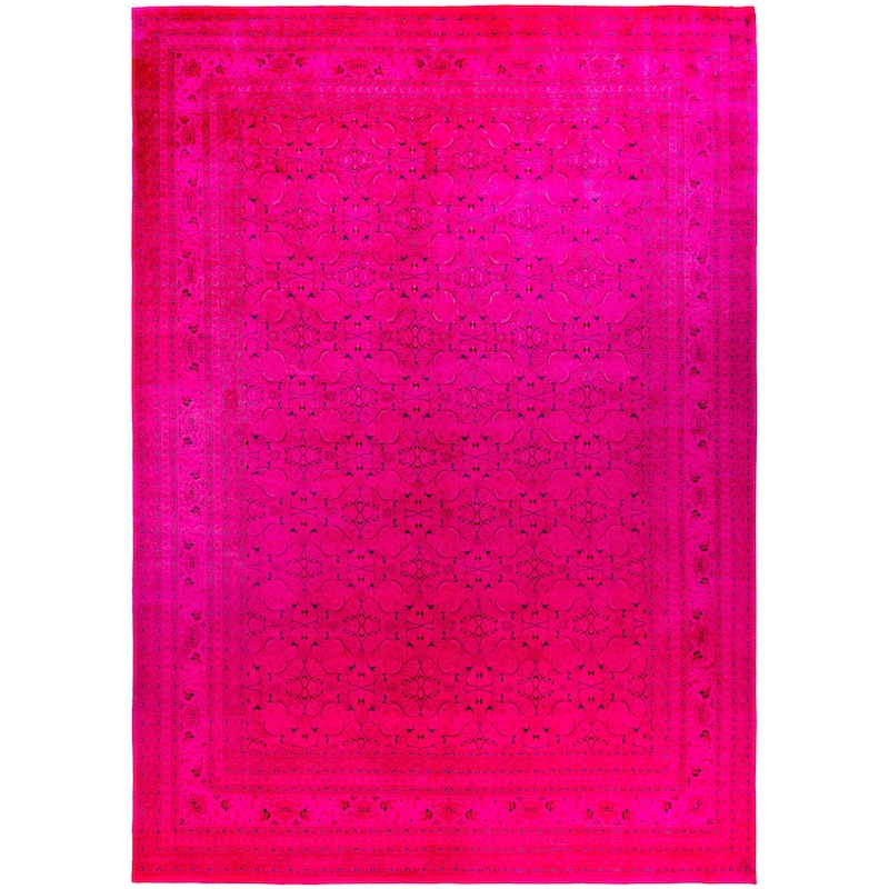 Overdyed One-of-a-Kind Hand-Knotted Area Rug - Pink - 10' 1" x 13' 10"