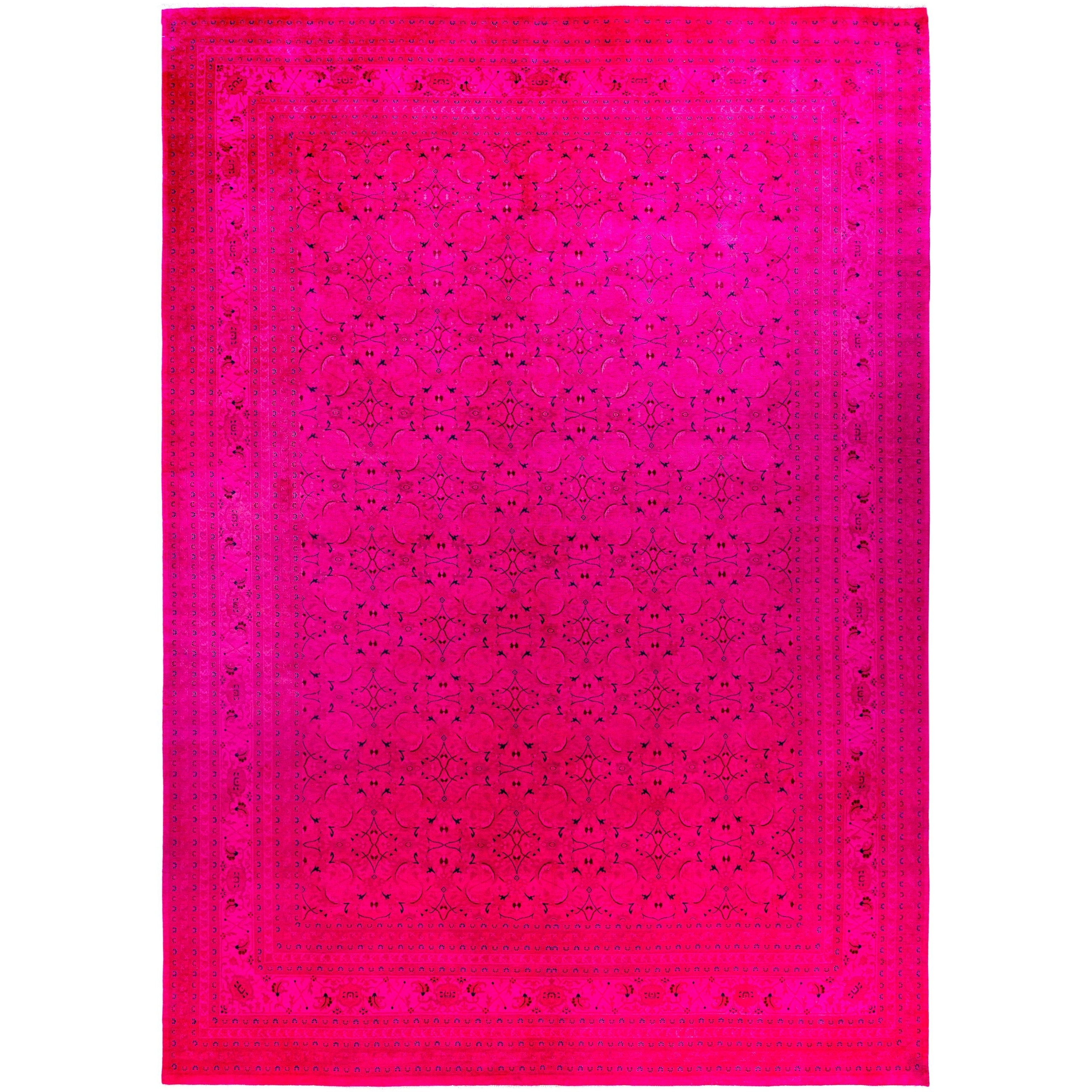 Overdyed One-of-a-Kind Hand-Knotted Area Rug - Pink - 10' 1" x 13' 10"