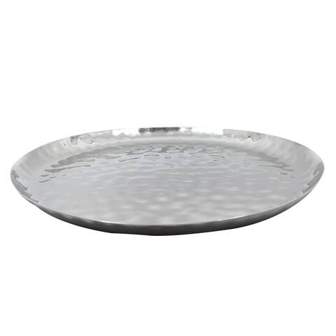 Full Polished Stainless Steel 14" Round Service Tray.
