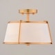 preview thumbnail 11 of 10, Marion 2-Light Mid-Century Modern Drum Semi Flush Mount Lighting Ceiling Fixture White Linen Shade for Entryway, Kitchen