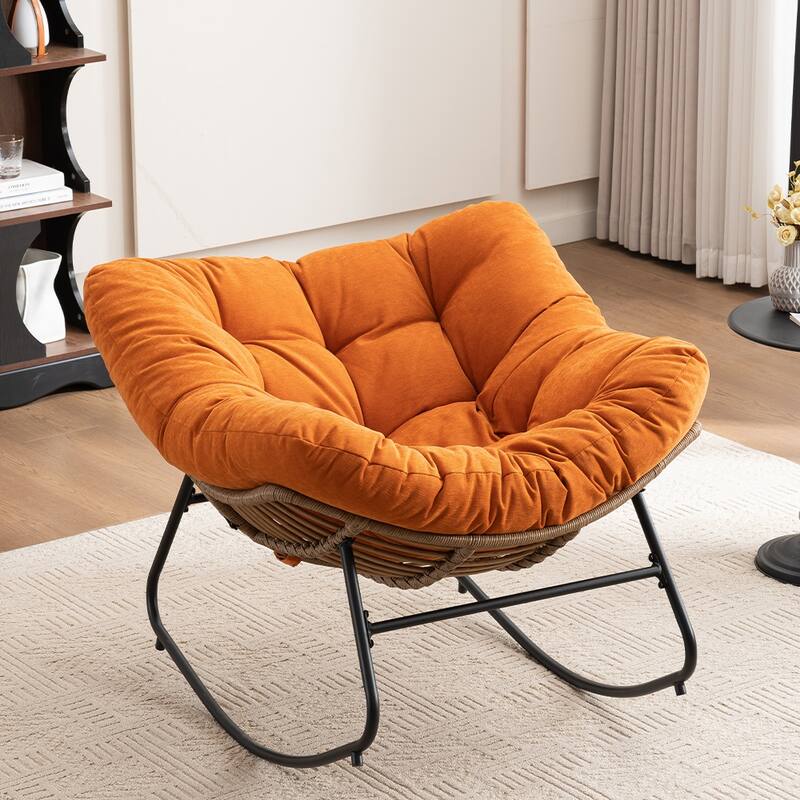 Chenille Soft Upholstered Modern Rocking Chair