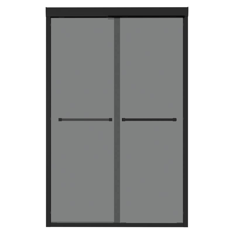48"W x 76"H Framed Double Sliding Shower Door in Matte Black - 48'' x 0.32'' x 76''