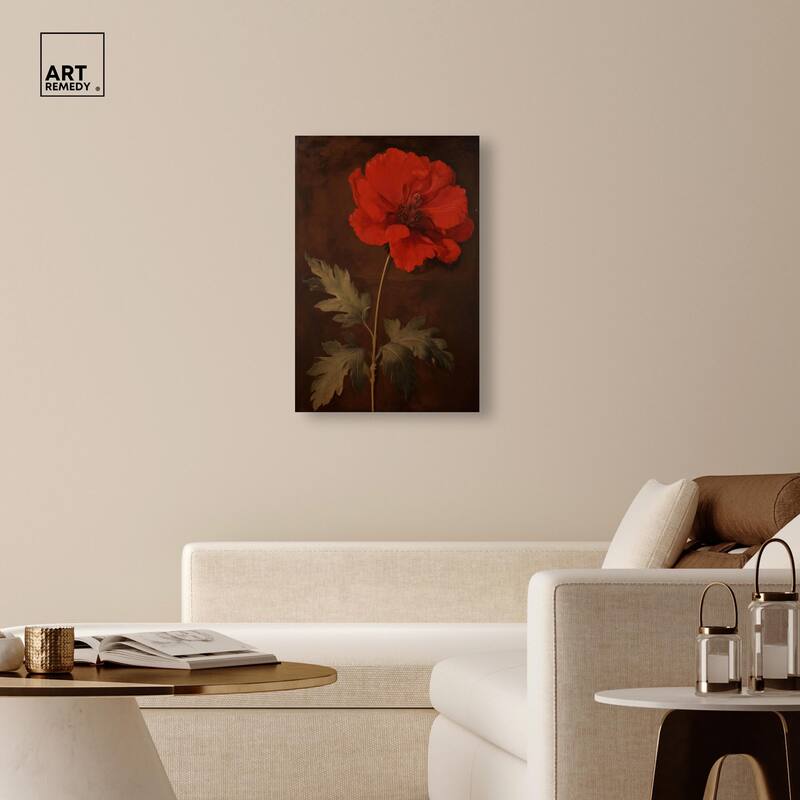 Flourish in Red I Canvas by Art Remedy, Gallery Wrapped