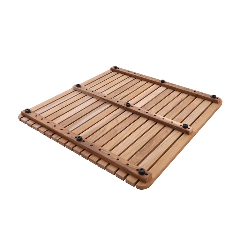 Nordic Style Natural Teak Shower/Bath Mat 24" x 24"