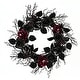 preview thumbnail 1 of 0, 22" Halloween Black Rose Wreath - 22 in