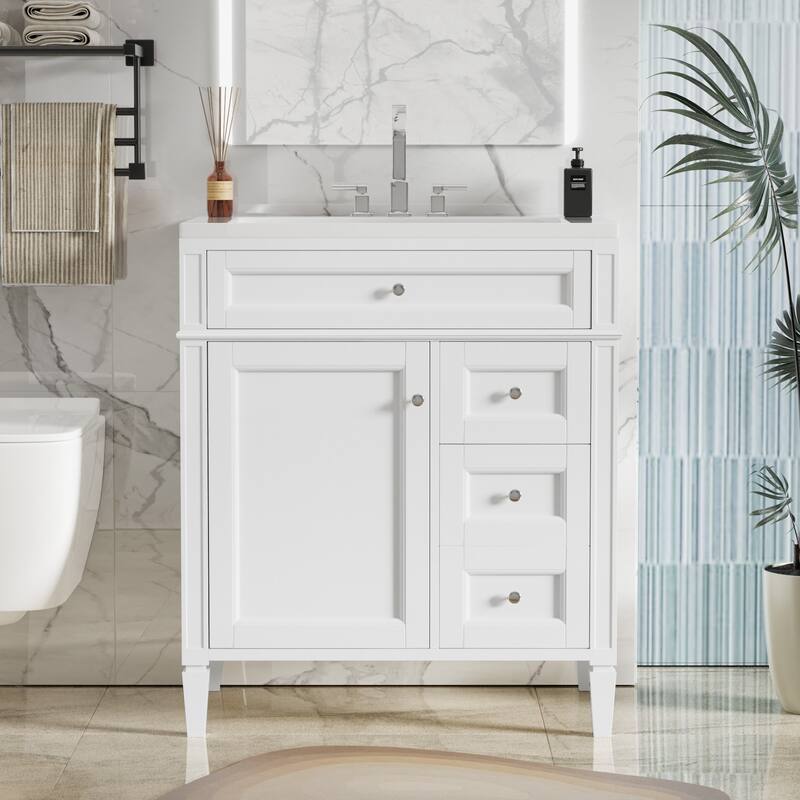 30"Wall Mounted Bathroom Vanity with Resin Sink