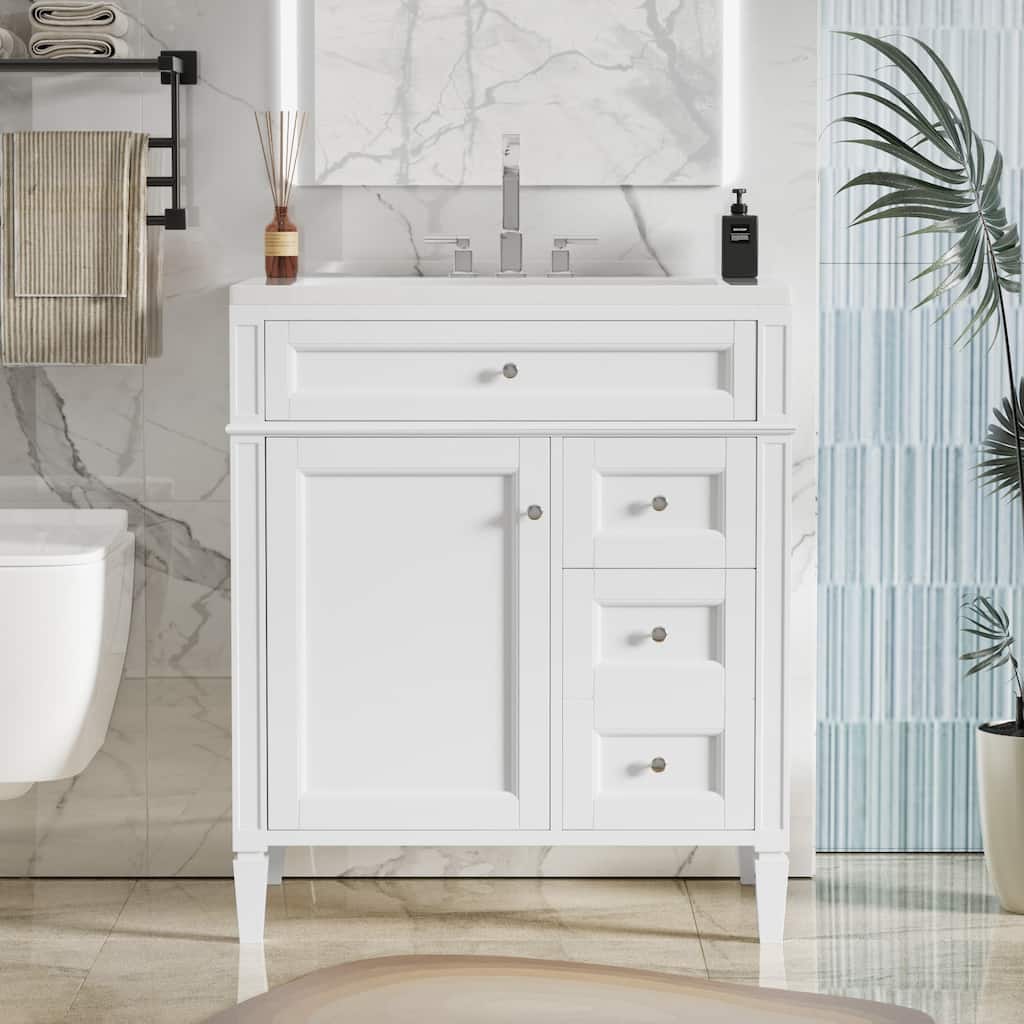 30"Wall Mounted Bathroom Vanity with Resin Sink