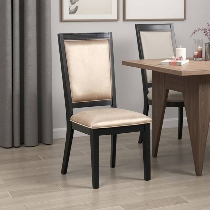 Yada Side Dining Chair Set of 2, Slatted Back, Espresso Brown