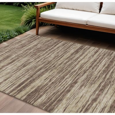 HomeRoots Abstract Modern Rectangle Outdoor Rug