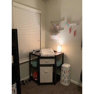 badger basket diaper corner baby changing table with hamper and basket