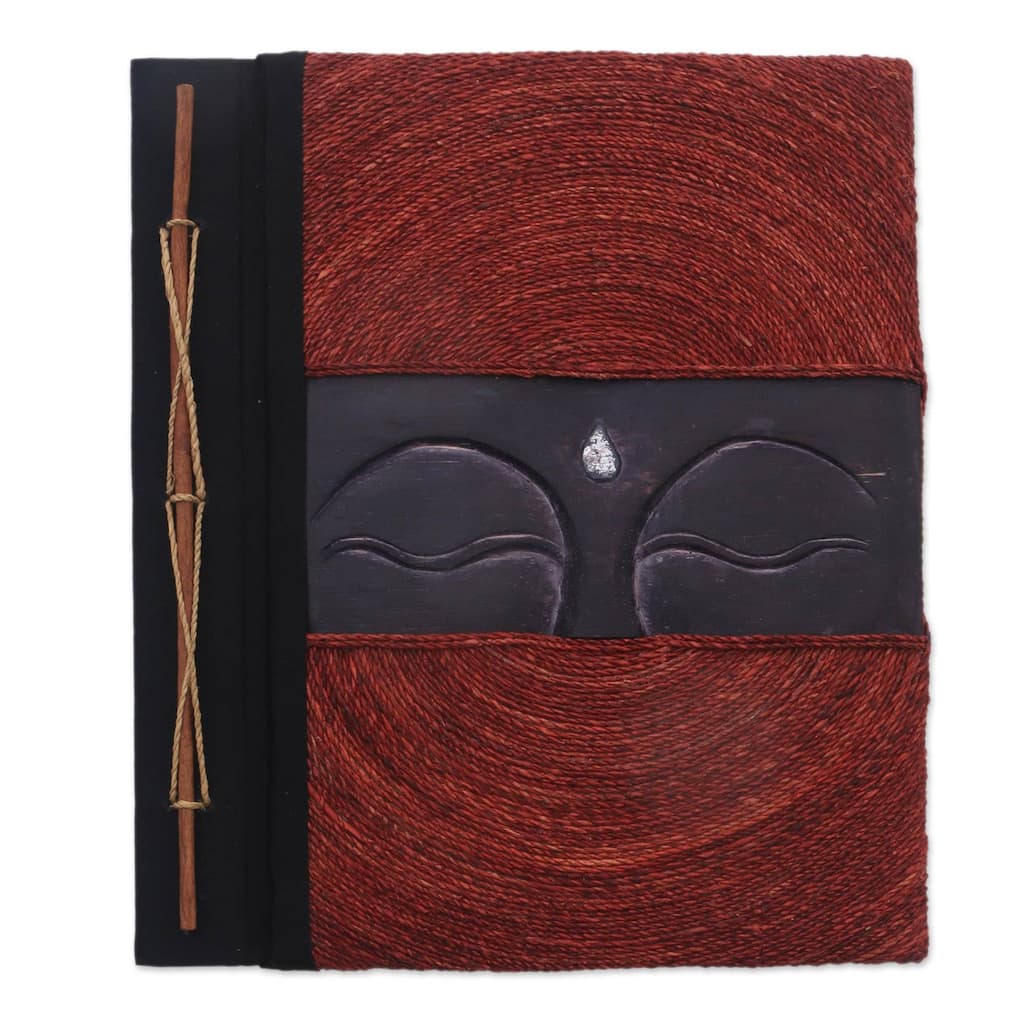 Novica Handmade Buddhas Eyes In Red Wood And Natural Fiber Photo Album