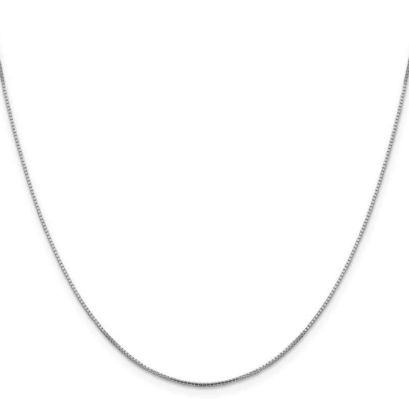 Curata Italian 14k White Gold Octagonal Sparkle Box Chain Necklace (Lobster) Options: 16 18 20
