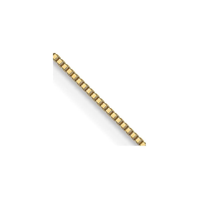 Curata 14k Yellow Gold 0.5mm Baby Box Chain Necklace for Women Options: 16 18 20