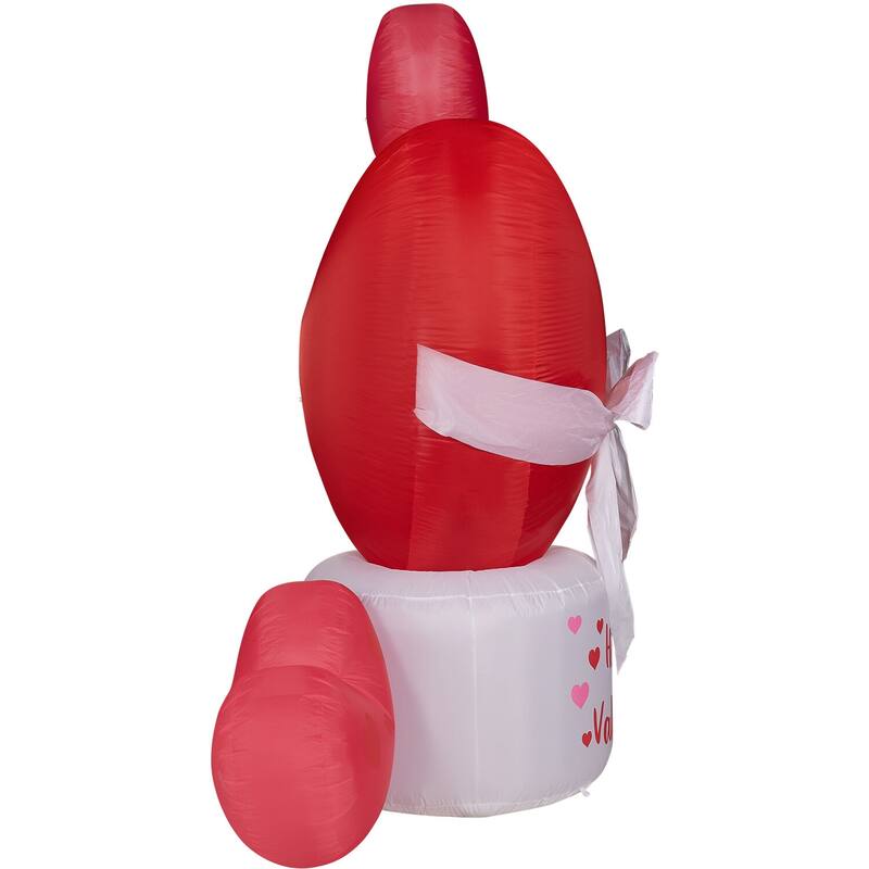 Fraser Hill Farm 8-Ft. Tall Valentine's Day Heart, Blow Up Inflatable - 8 Feet