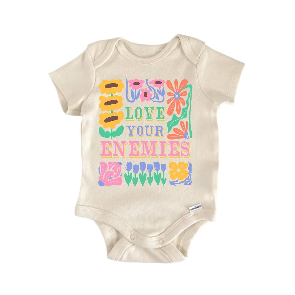 Love Your Enemies Jesus Christian Religious God - Baby Boy Girl Clothes Bodysuit