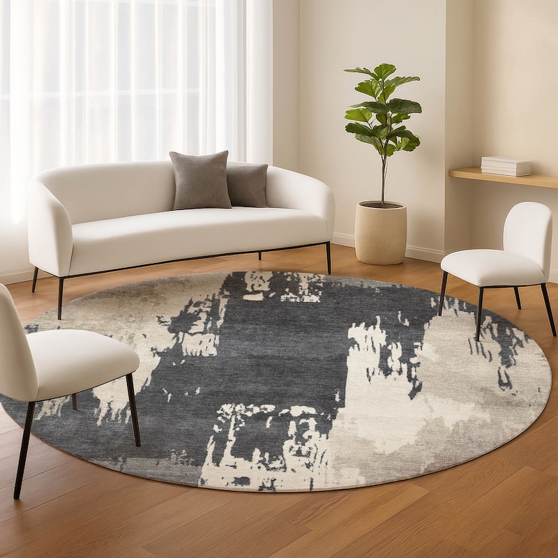 Machine Washable Indoor/ Outdoor Contemporary Fusion Chantille Rug