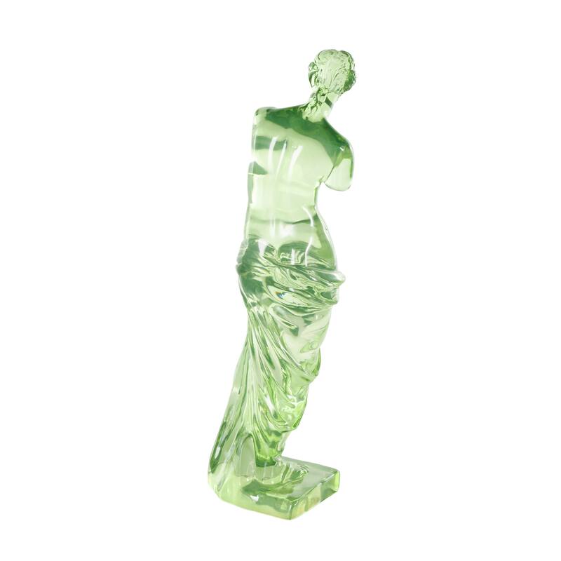 Resin Tinted Woman Decorative Sculpture - Light Blue or Orange or Green