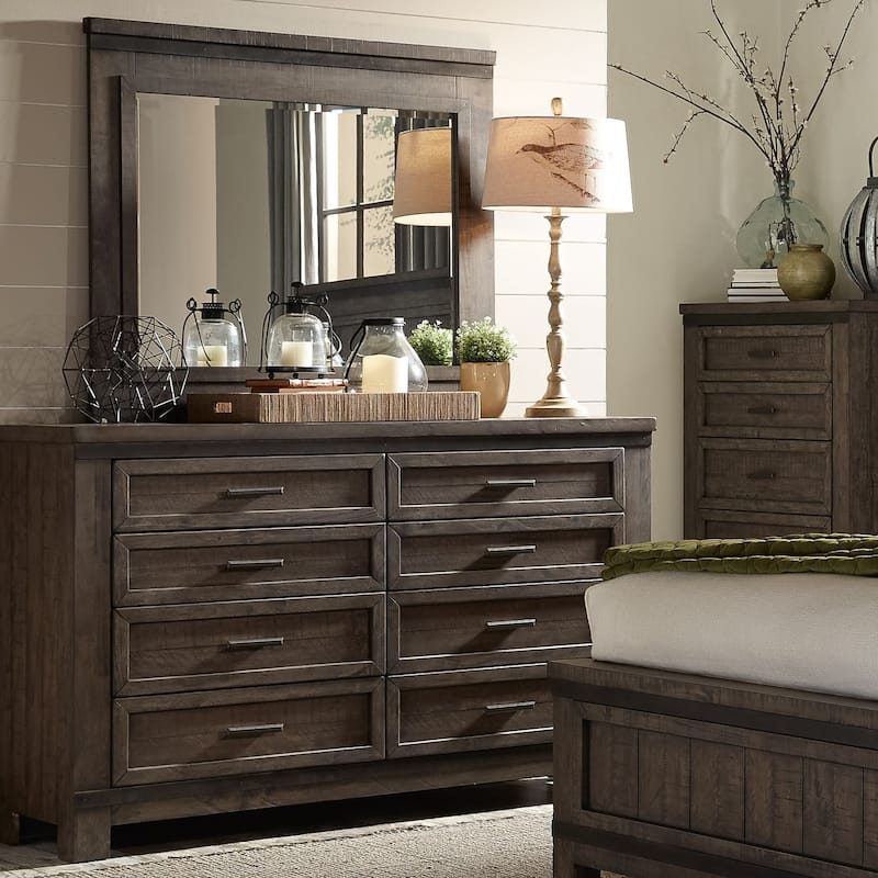 Thornwood Hills Rock Beaten Gray with Saw Cuts Mirror - Grey