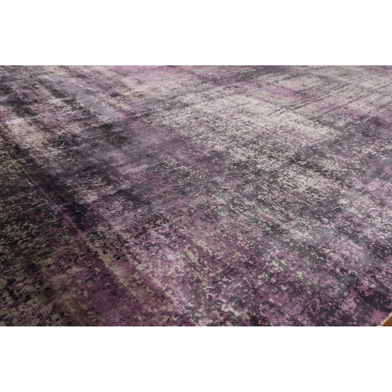 Colorful Abstract Area Rug Hand-Knotted Wool Carpet - 6'1" X 8'1"