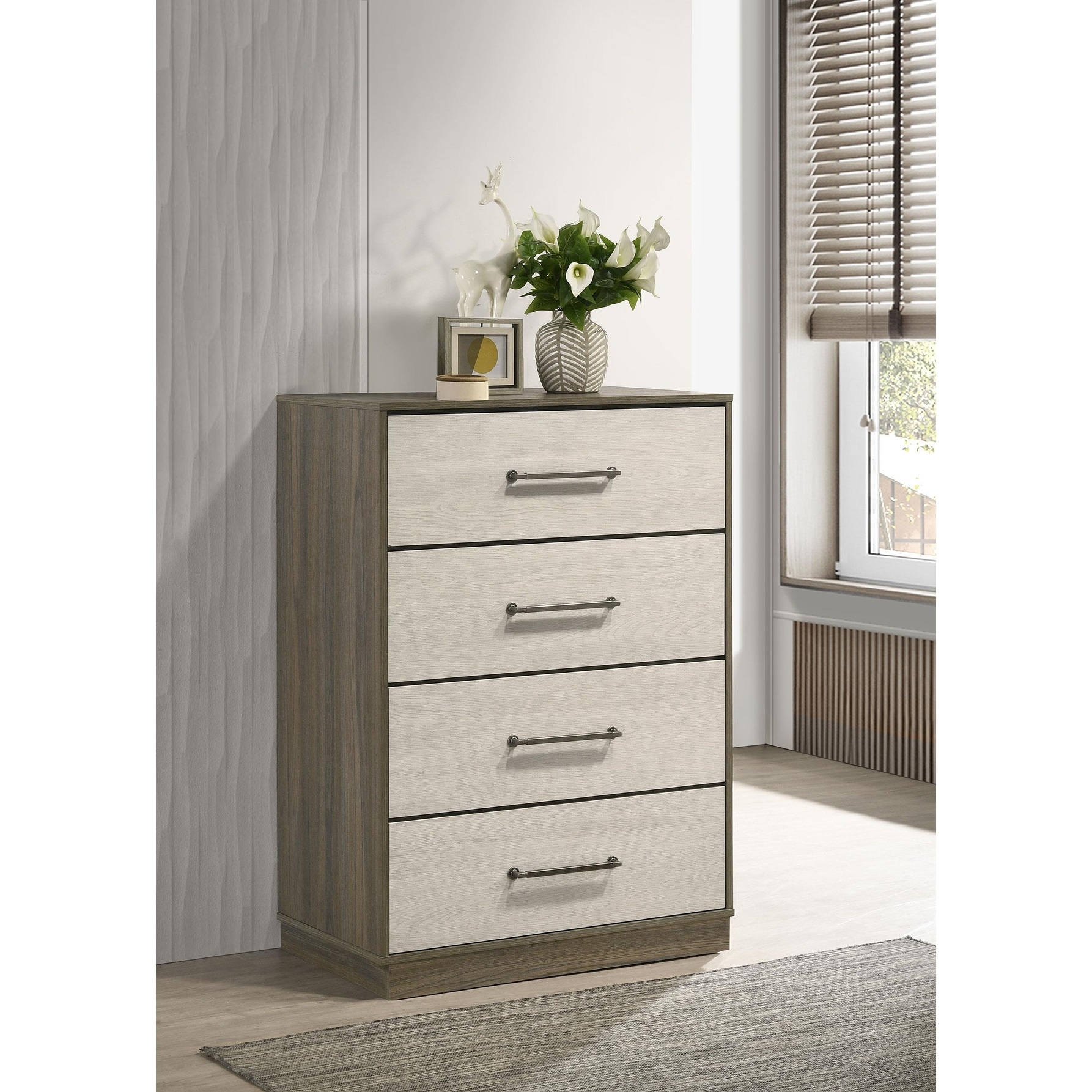 Fenwick 4-drawer Chest of Drawers Grey Oak
