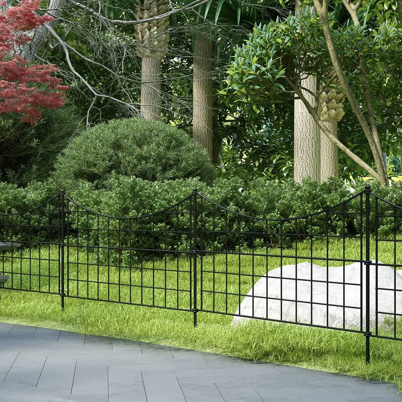 Garden Border Fence Panel Set Metal Garden Edging Flower Beds Pathways