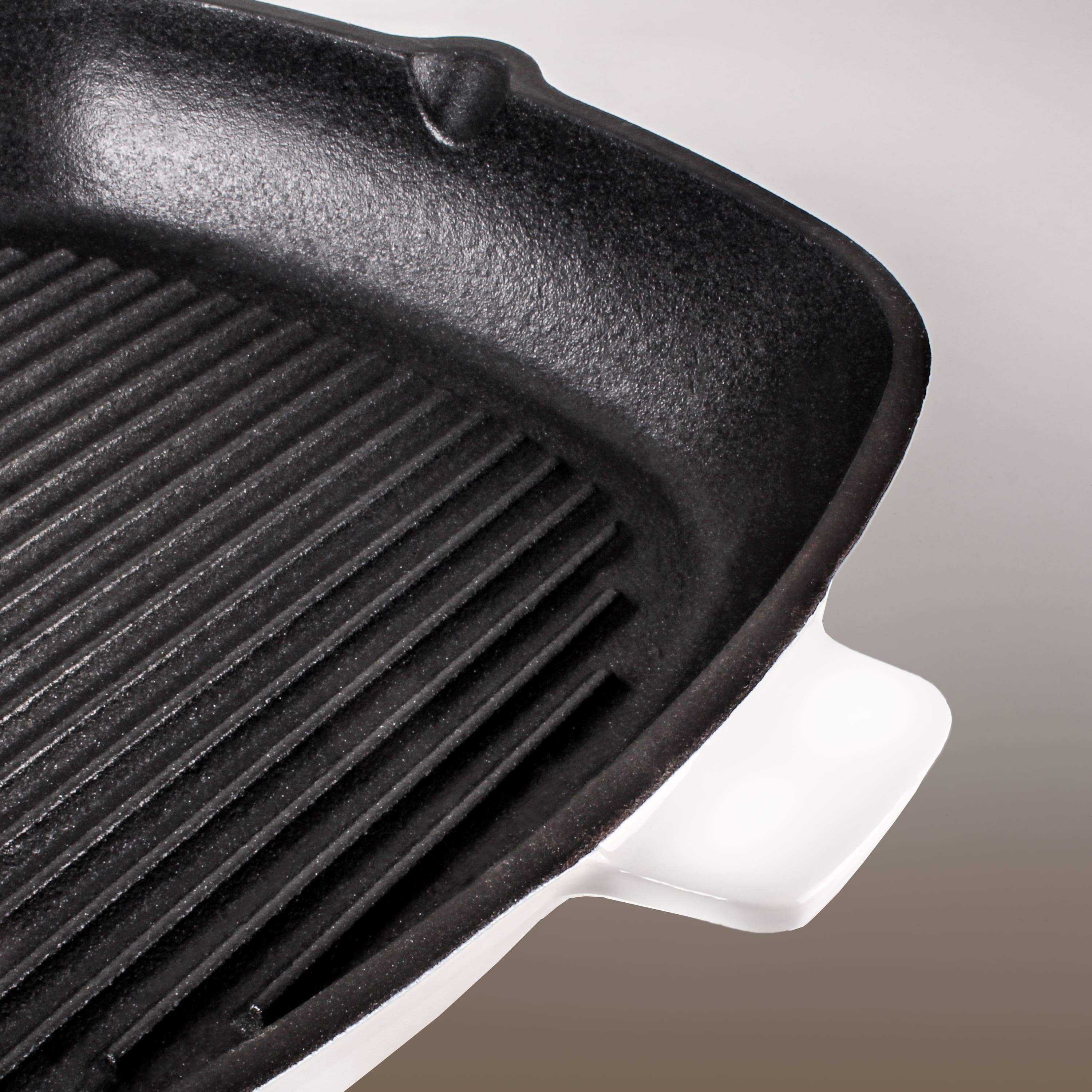 Neo 2pc Cast Iron Grill Set Grill Pan & Bacon/Steak Press White Bed Bath & Beyond 37571460