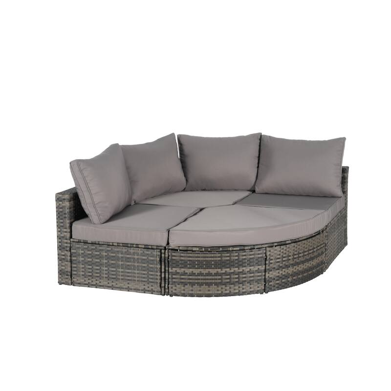 8-Piece Modular Sectional Sofa Set with Glass Table
