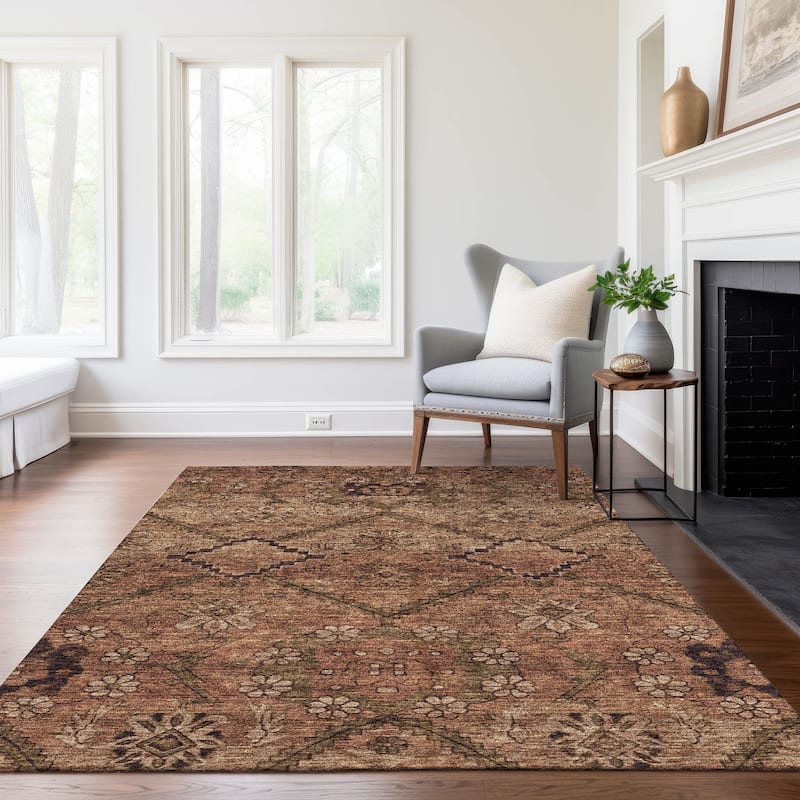 Machine Washable Indoor/ Outdoor Chantille Boho Global Rug
