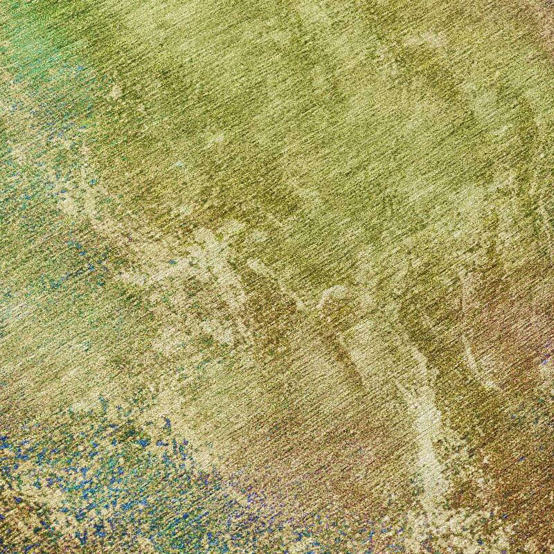 Machine Washable Indoor/ Outdoor Abstract Watercolor Chantille Rug