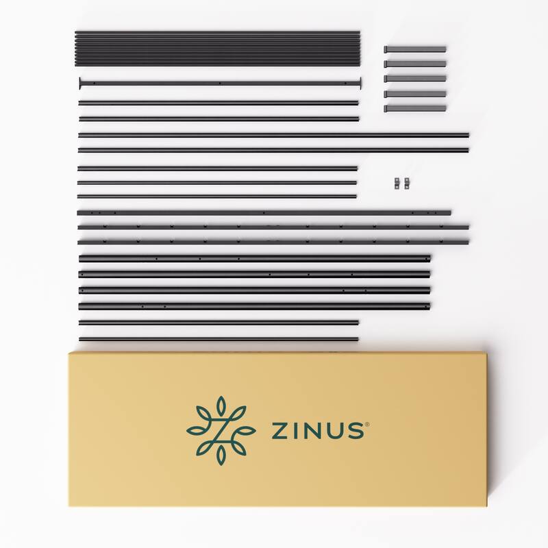 Priage by ZINUS Black Metal Canopy Platform Bed Frame