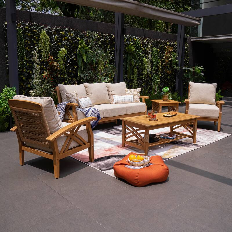 Cambridge Casual Carmel 5-Piece Teak Patio Conversation Set