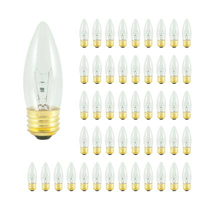 Bulbrite Pack of (50) 40 Watt Dimmable Clear B10 Incandescent Light Bulbs with Medium (E26) Base, 2700K Warm White Light