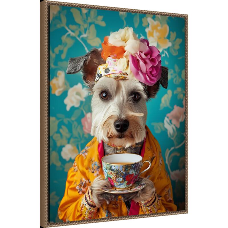 Yorkshire Tea Lady by Mowzu Framed Canvas Wall Art