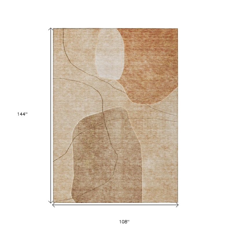 HomeRoots Abstract Transitional Rectangle Outdoor Rug