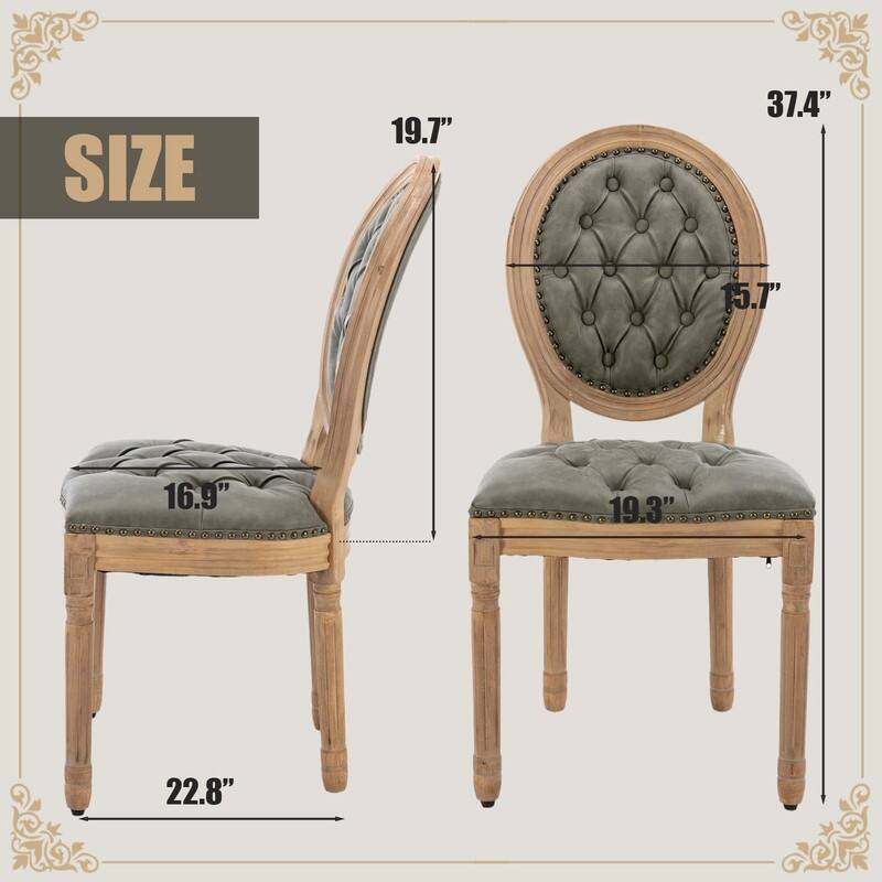 Upholstered French Style Nailhead Dining Chairs(Set of 4)