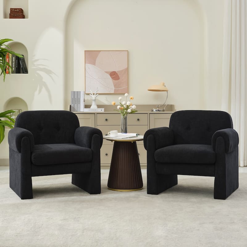 Modern Cloud Velvet Accent Chair with Removable Cushion for Living Room