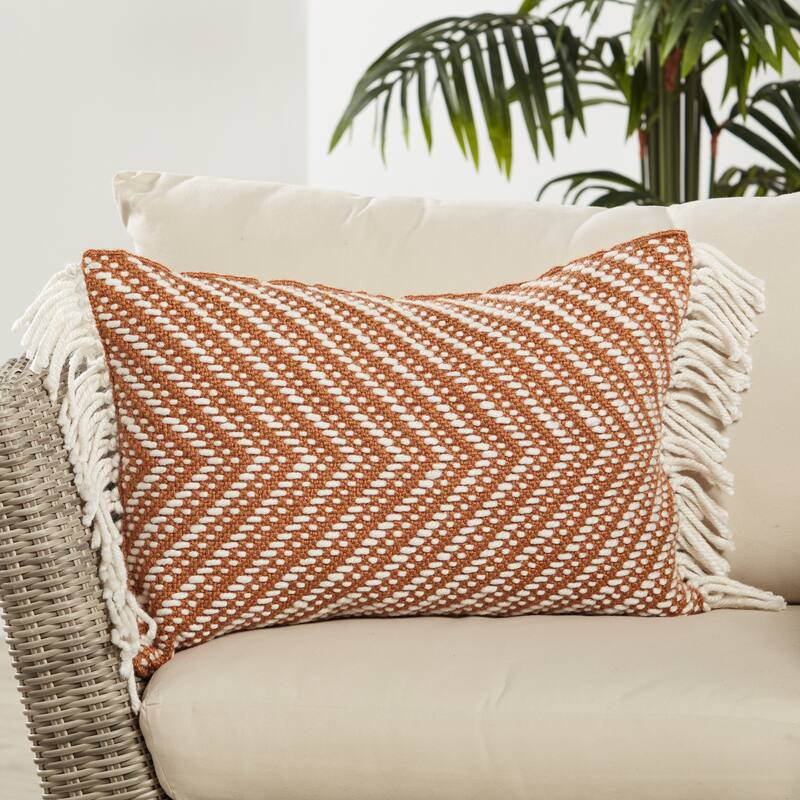 Austar Chevron Indoor/ Outdoor Lumbar Pillow