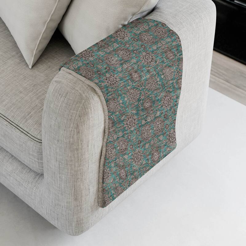 Premium Machine Washable Classic Traditional Sherpa Throw Blanket - Teal - 4'2" x 5'10"