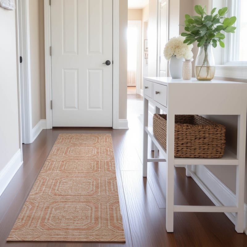 Premium Washable Super Soft Classic Panel Mayfield Rug - Peach - 2'3" x 7'6"
