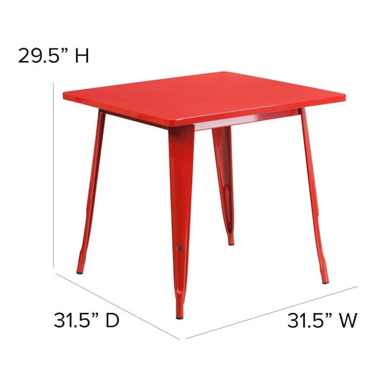31.5-inch Square Metal Indoor/Outdoor Cafe Table