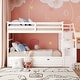 preview thumbnail 39 of 49, Roomfitters Twin-Over-Twin Bunk Bed with Twin Trundle, Sturdy Wooden Frame, 3 Storage Stairs, Safety Guardrails