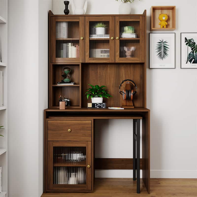 Computer Desk with Hutch & Bookshelf